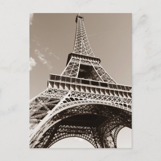Sepia Eiffeltoren Liefde Romance Paris Europe Briefkaart (Voorkant)