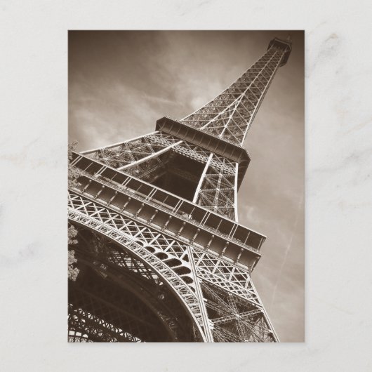 Sepia Eiffeltoren Liefde Romance Stad Briefkaart (Voorkant)