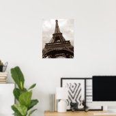 Sepia Eiffeltoren Parijs Poster (Thuiskantoor)