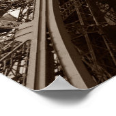 Sepia Eiffeltoren Parijs Romance Stad Poster (Hoek)