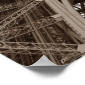 Sepia Eiffeltoren Parijs Romance Stad Poster (Hoek)