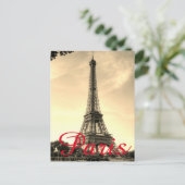  Sepia Eiffeltoren Paris Love City Travel Briefkaart (Staand voorkant)