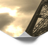  Sepia Eiffeltoren Paris Romantische liefde Poster (Hoek)