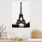 Sepia  Eiffeltoren Paris Travel Poster (Keuken)