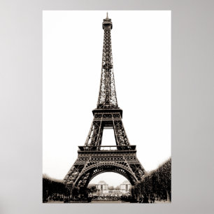 Sepia Eiffeltoren Paris Travel Poster