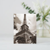 Sepia Eiffeltoren Romance Parijs Europa Briefkaart (Staand voorkant)
