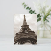 Sepia Eiffeltoren Romance Parijs Frankrijk Briefkaart (Staand voorkant)
