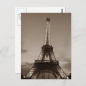 Sepia Eiffeltoren Romantische Avond van Parijs Briefkaart (Voorkant / Achterkant)