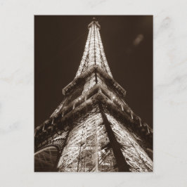 Sepia Eiffeltoren Romantische Nacht van Parijs Fra Briefkaart