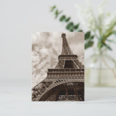 Sepia Eiffeltoren van onder de Romance Paris Europ Briefkaart (Staand voorkant)