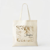 Sepia Elegant Fine Art Florals Boho Baby shower Tote Bag (Voorkant)