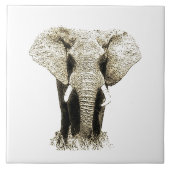 Sepia Elephant Tegeltje (Voorkant)