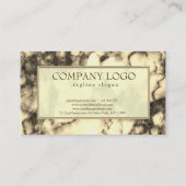 Sepia en donkerbruine marmeren steen visitekaartje (Achterkant)