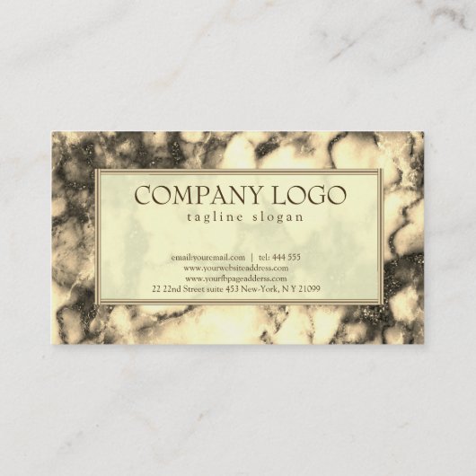 Sepia en donkerbruine marmeren steen visitekaartje (Achterkant)