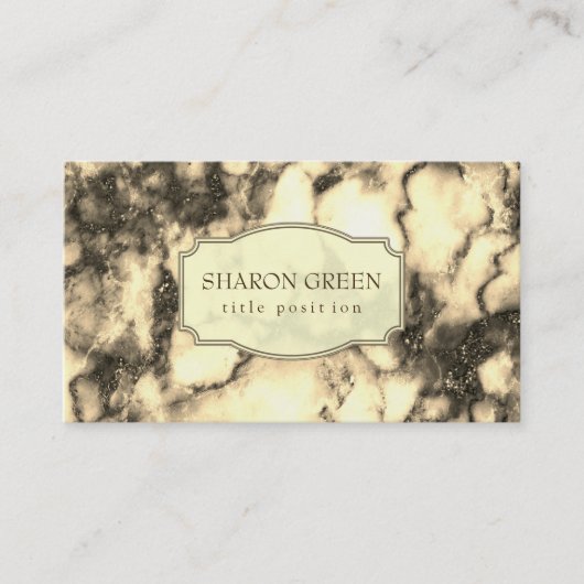 Sepia en donkerbruine marmeren steen visitekaartje (Voorkant)