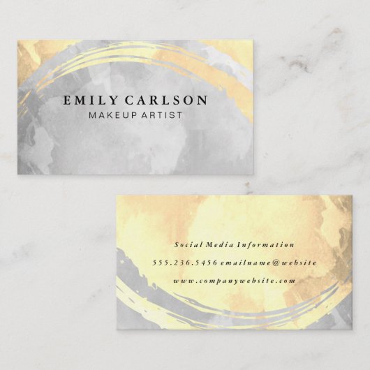 Sepia en Grijze Waterverf Visitekaartje (Voorkant / Achterkant)