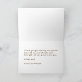 Sepia en zwart scrollwerkpatroon bedankkaart (Binnen)