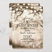  Sepia Enchanted Forest Lights Sweet 16 Kaart (Voorkant / Achterkant)