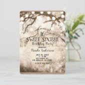  Sepia Enchanted Forest Lights Sweet 16 Kaart (Staand voorkant)