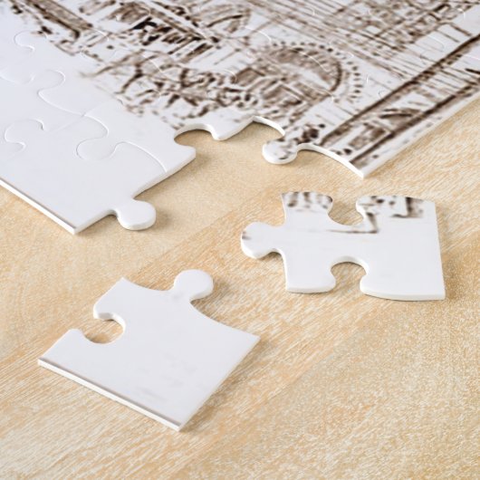 Sepia Etching Utility Lines Legpuzzel (Zijkant)