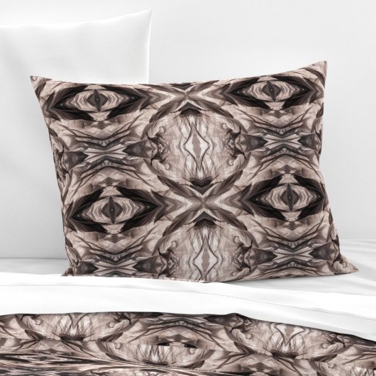 Sepia eye-like geometric L-size pattern Kussensloop