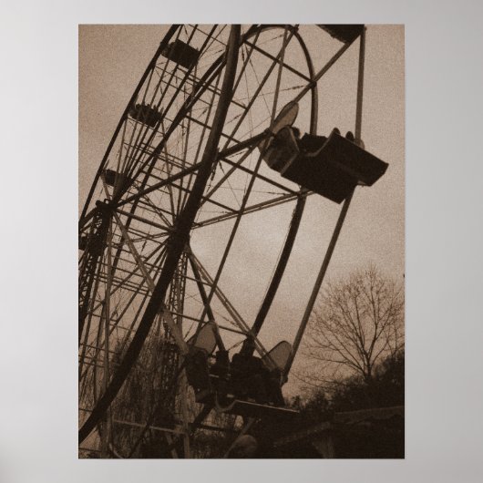 Sepia Ferris Wheel Poster (Voorkant)