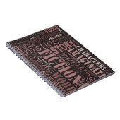 Sepia Fiction Writer's Word Art-laptop Notitieboek (Rechterzijde)
