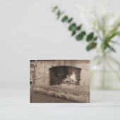 Sepia Fireplace Foto-Visitekaartjes Visitekaartje (Staand voorkant)