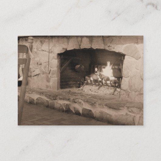 Sepia Fireplace Foto-Visitekaartjes Visitekaartje (Voorkant)