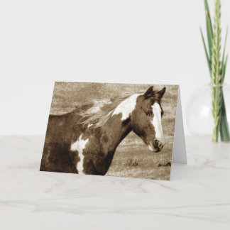 Sepia Flashy Mare, Birthday Kaart