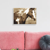 Sepia Flashy Mare Canvas Afdruk (Insitu (Woonkamer))