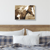 Sepia Flashy Mare Canvas Afdruk (Insitu (Slaapkamer))