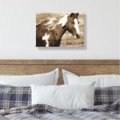Sepia Flashy Mare Canvas Afdruk (Insitu (Slaapkamer))