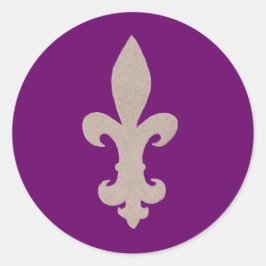 sepia Fleur De Lis Ronde Sticker