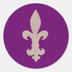 sepia Fleur De Lis Ronde Sticker