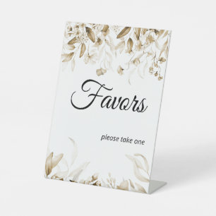 Sepia Floral Boho Baby shower Favor Tafelbeeld Reclamebord Met Voetstuk