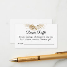Sepia Floral Drop, Luier Raffle Baby shower