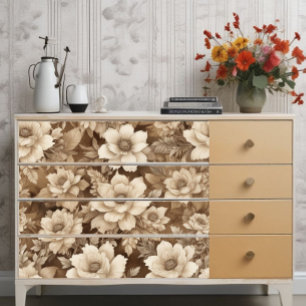 Sepia Floral Elegance Decoupage Print Tissuepapier
