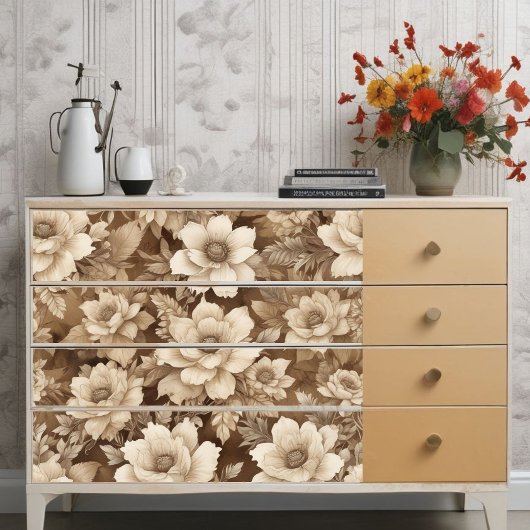  Sepia Floral Elegance Decoupage Print Tissuepapier