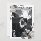 Sepia Floral Foto Waterverf Weddenschap Kaart (Voorkant)