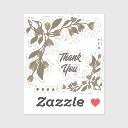 Sepia Floral heeft een mooie dag Sticker (Vel)