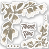 Sepia Floral heeft een mooie dag Sticker (Voorkant)