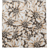 Sepia Floral Pattern Douchegordijn (Voorkant)