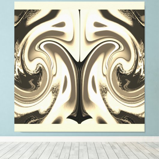 Sepia flow art canvas afdruk (Insitu (Houten vloer))