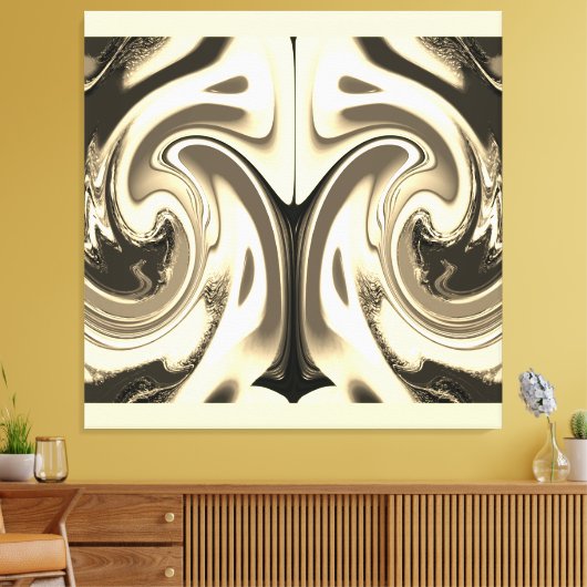 Sepia flow art canvas afdruk (Insitu (Woonkamer))