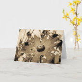 Sepia Flower Kaart (Gele Bloem)