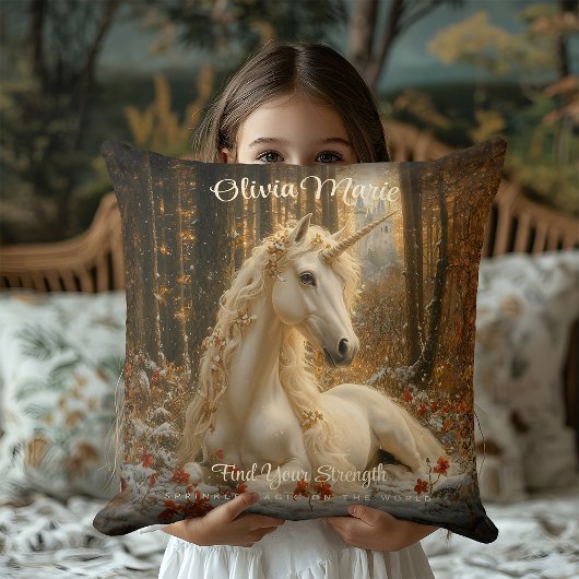  Sepia Forest Unicorn Castle Sprookje Kussen