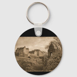 Sepia foto van Edinburgh Castle Sleutelhanger