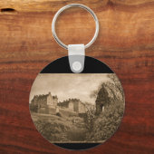 Sepia foto van Edinburgh Castle Sleutelhanger (Voorkant)