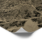 Sepia Foto van oude roestachtige klassieke auto Poster (Hoek)